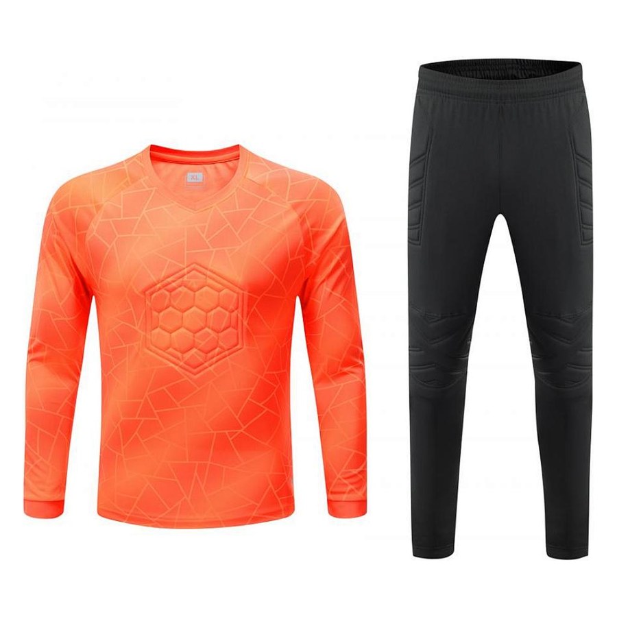 Orange keeper kit with long pants, angle 1