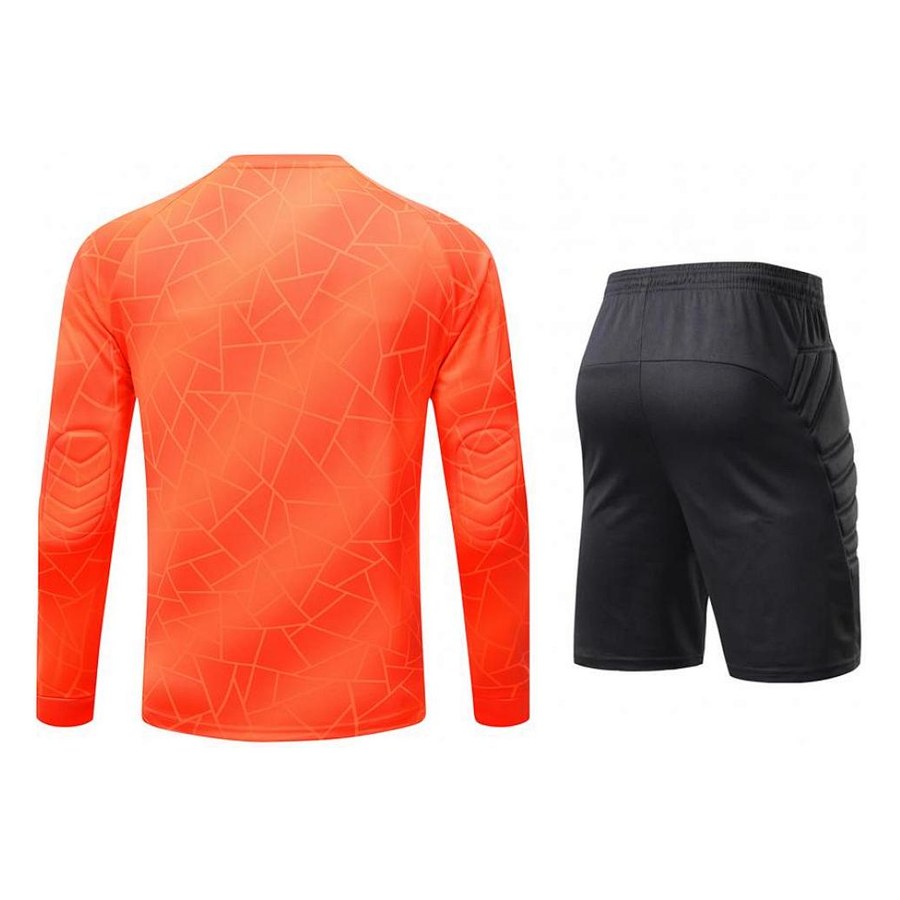 Orange keeper kit with shorts, angle 3
